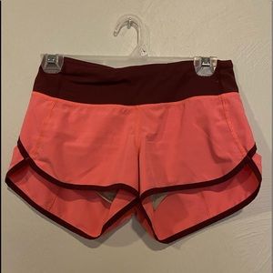 Pink lululemon shorts